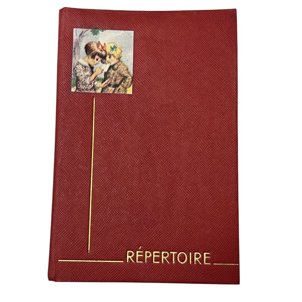 Vintage French Address Book Hardcover Pocket Contact Book Repertoire Red Girl Th